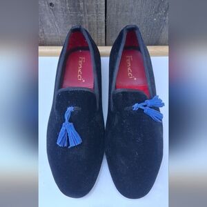 Classic Black Loafers with Blue Tassels